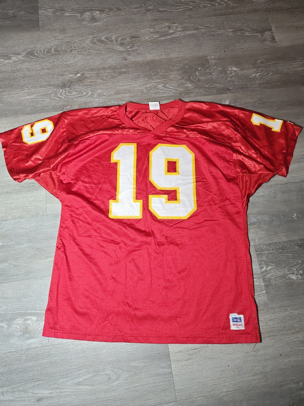 Wilson Team NFL Football Jersey Mens XL Vintage Red And Yellow USA Made Blank